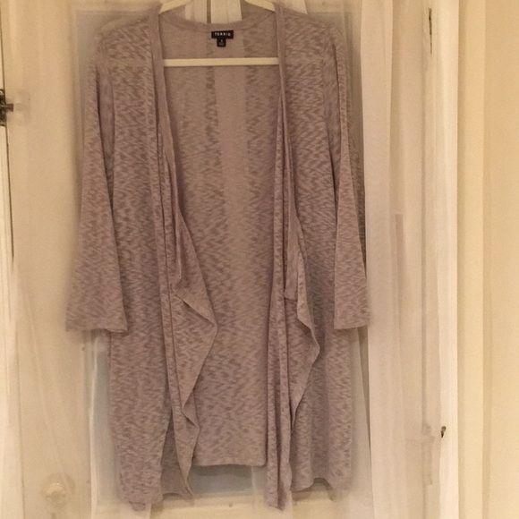 TORRID Open Knit Light Weight Open Front Cardigan Gray Size 3 - Picture 1 of 5